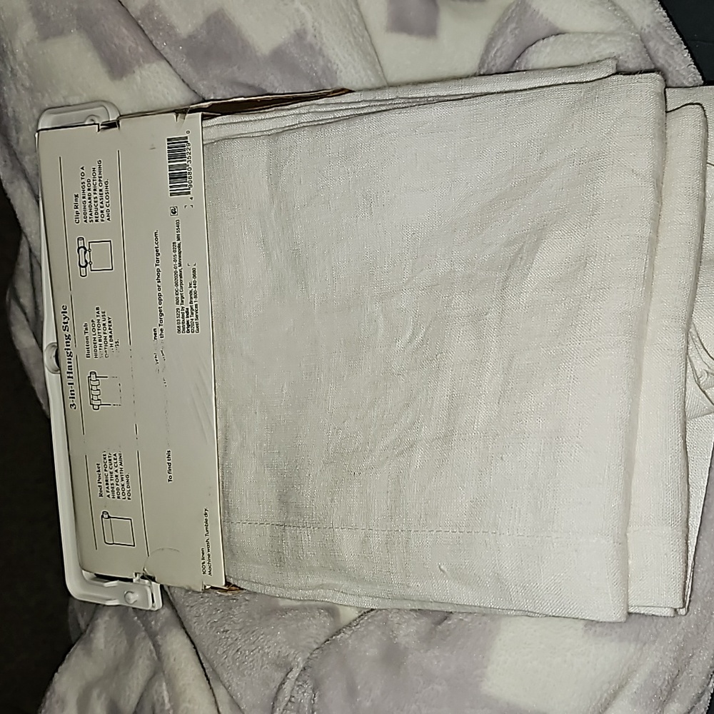 Threshold light filtering linen curtain white 54 x 95 - Picture 11 of 13